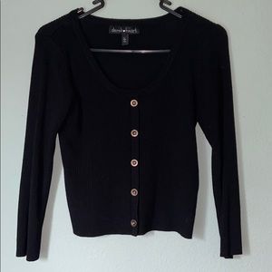 Black crop top long sleeve